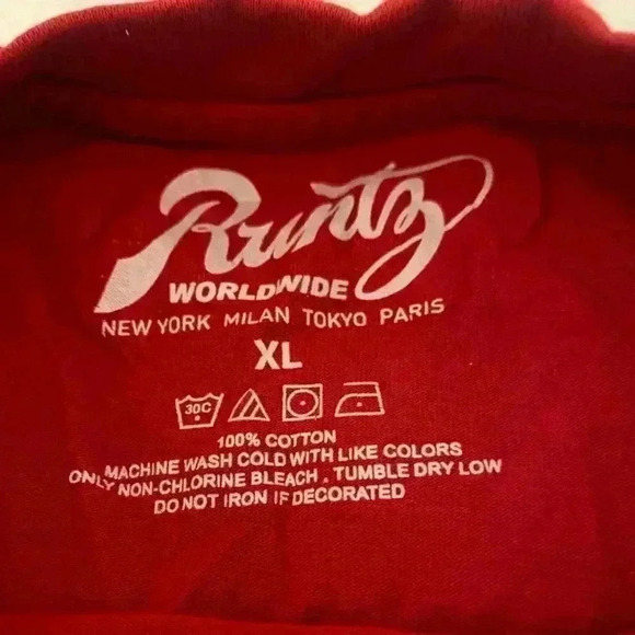 Mens Runtz Shirt/Short Set in Red with blue logo Both pieces are an XL - Picture 4 of 16